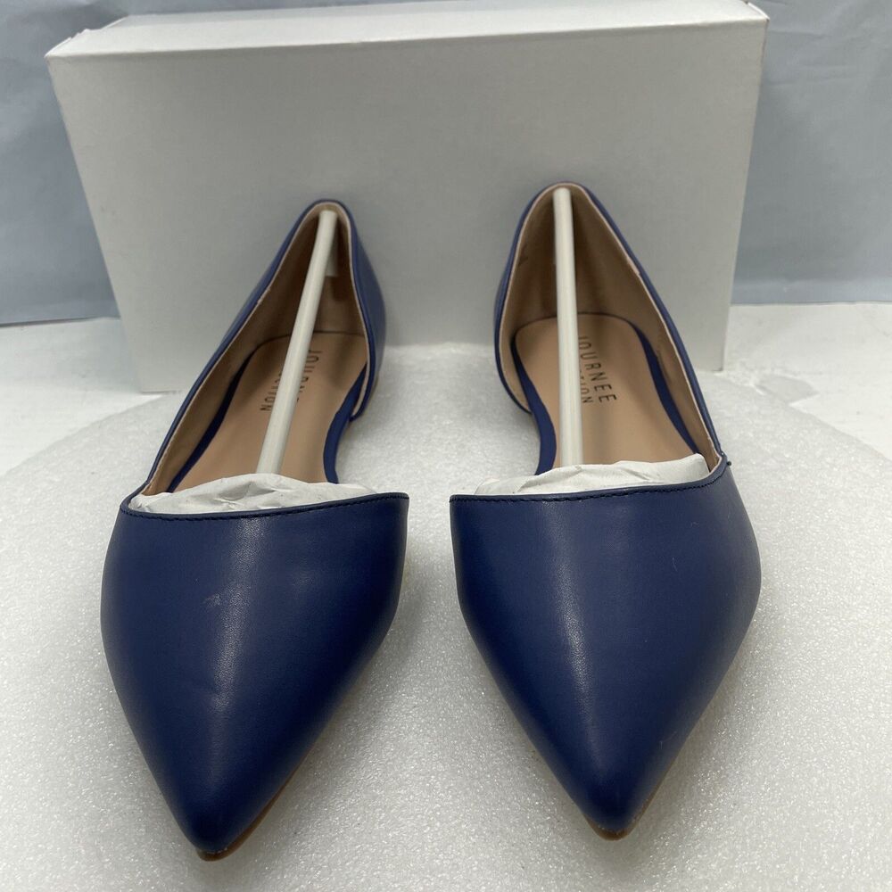 Journee Collection Cortni Pointed Toe Flats, Blue, Women Size 9 Item#371
